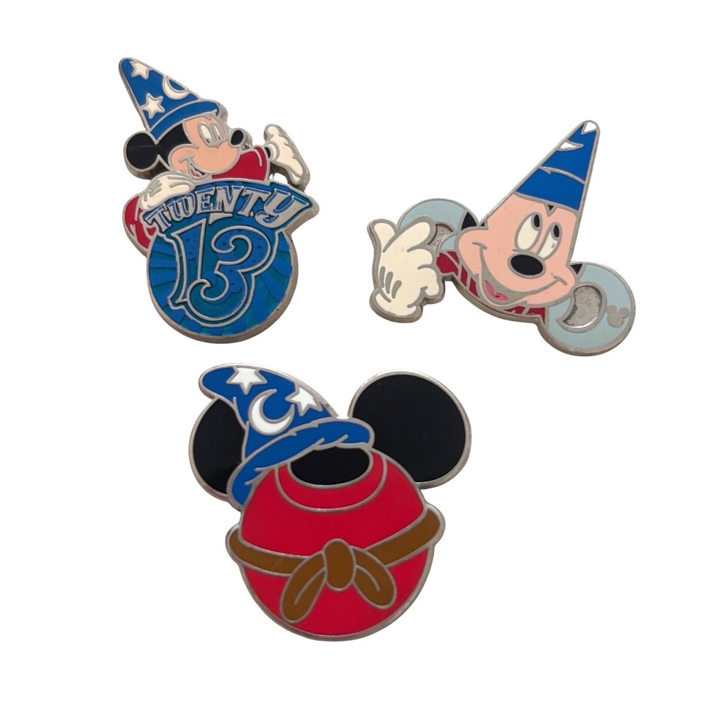 Lot of 3 Authentic Disney Sorcerer Mickey Pins
